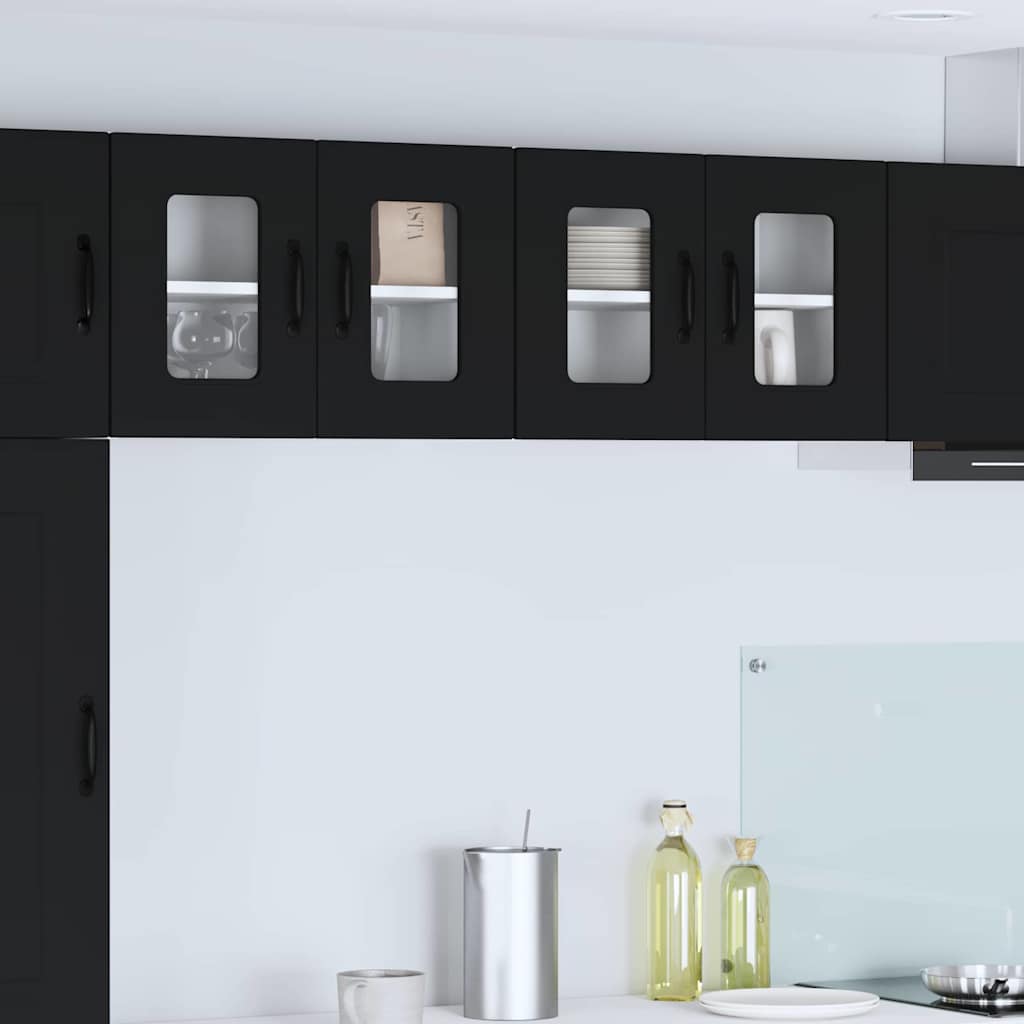 Küchenhängeschrank 2 pcs Schwarz 60 x 31 x 40 cm Holzwerkstoff